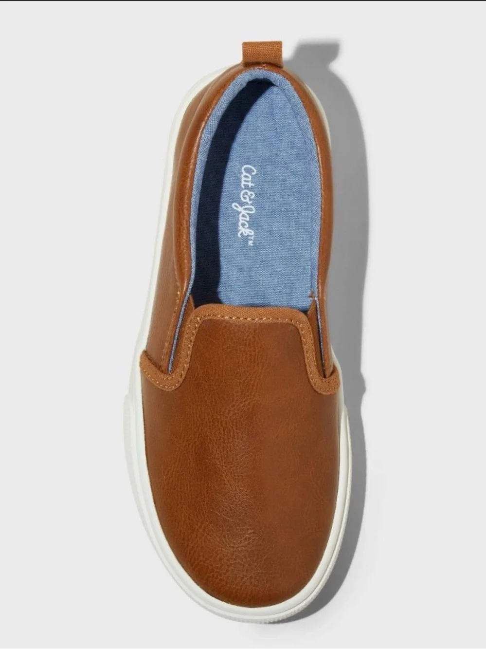 Cat & Jack Brown Slip-On Sneakers with Blue Insole